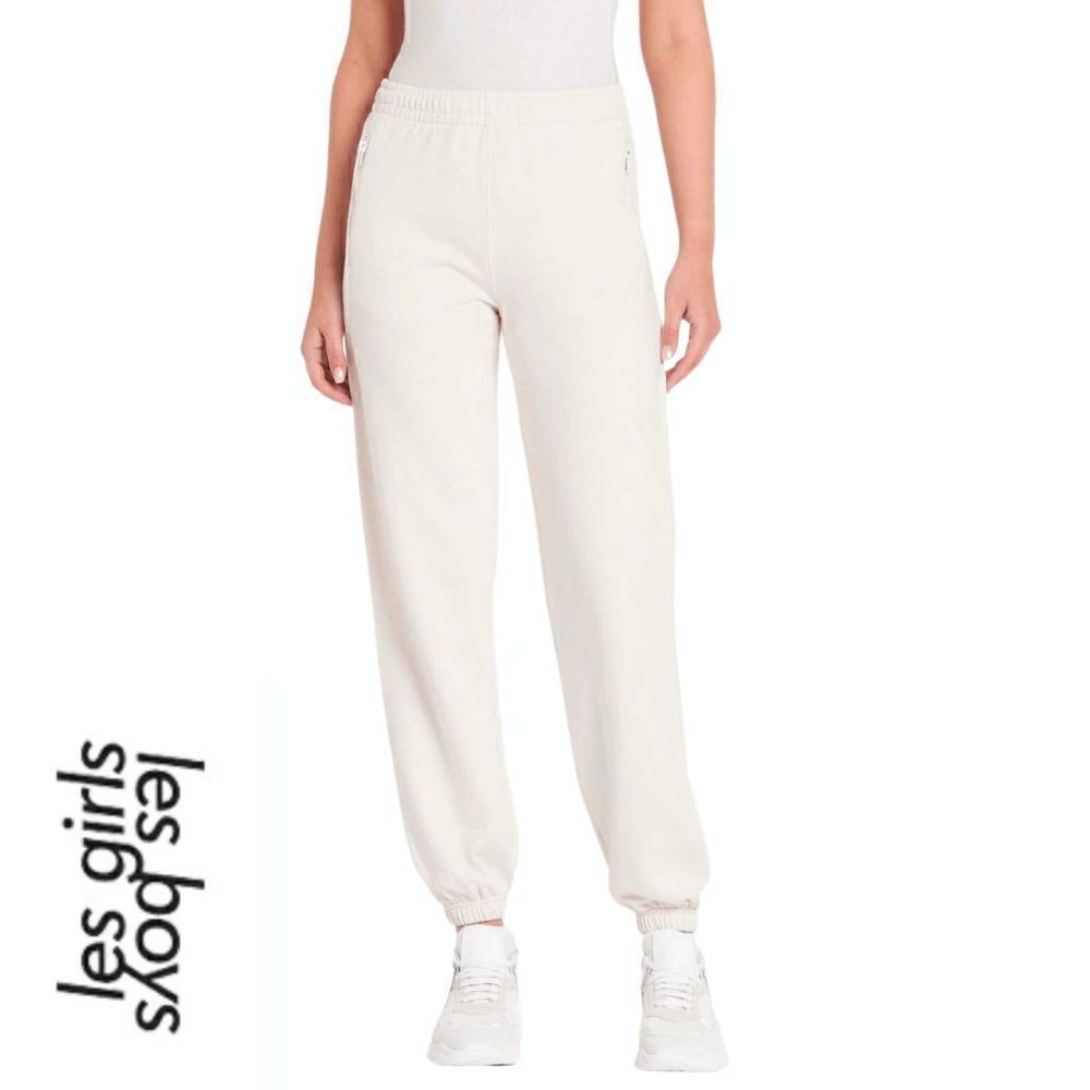 EUC LES GIRLS LES BOYS Ultimate Fit Sweats Loose Off-White Jogger Pants